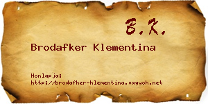 Brodafker Klementina névjegykártya